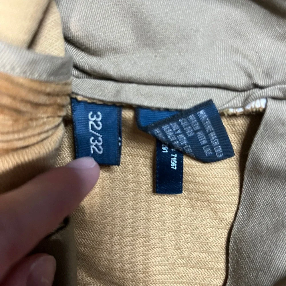 Polo Ralph Lauren Ethan Pant Mens 32x32 Tan Corduroy Straight Leg Cotton Trouser